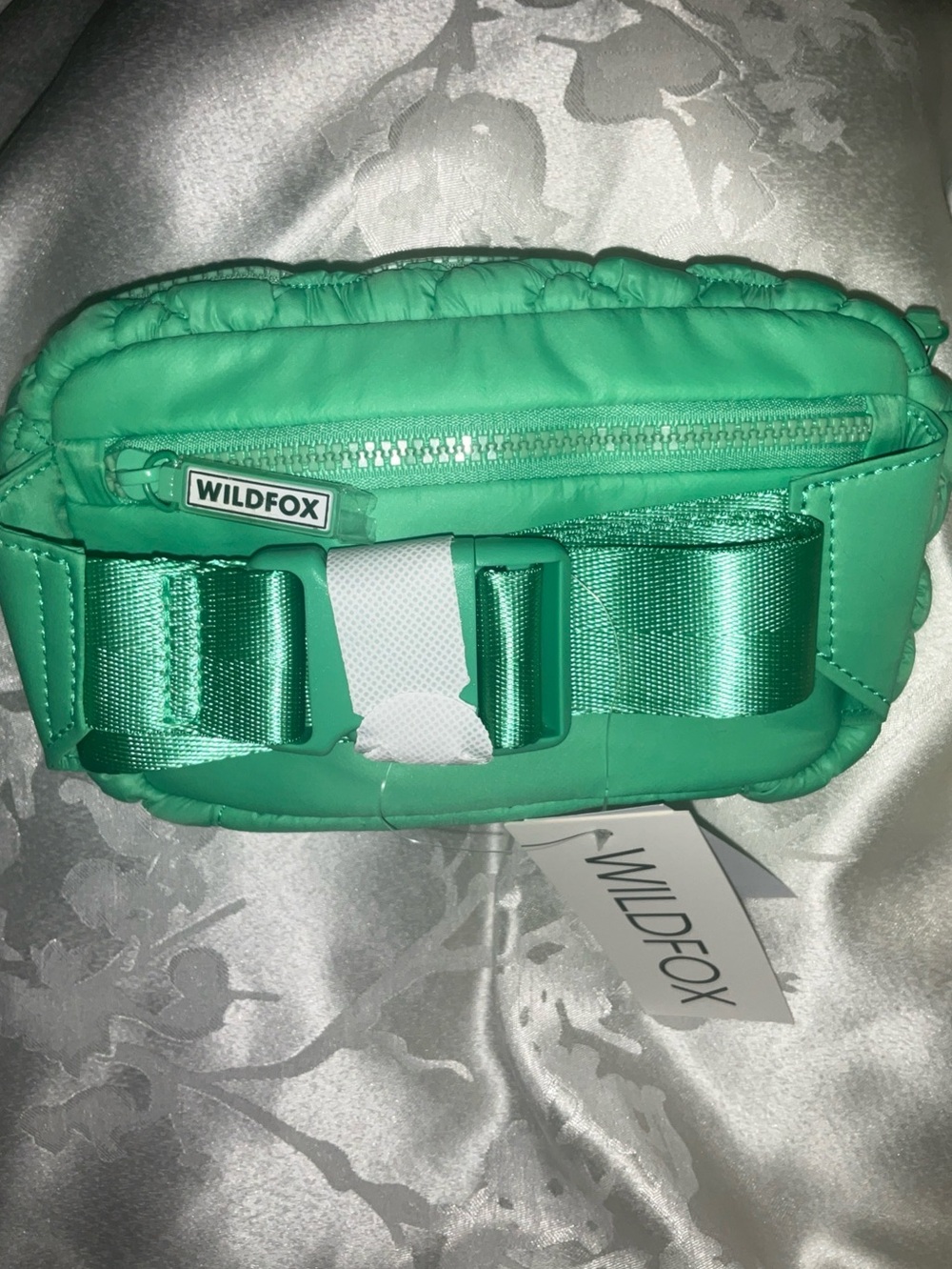 Wildfox Vert Clair Green Quilted Floral Puffy Fanny Pack Belt Bag - Picture 6 of 7